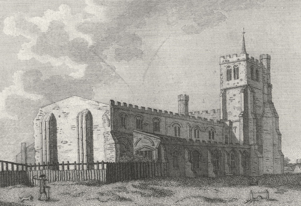 BEDS. Dunstable Priory, Bedfordshire. Grose 1783 old antique print picture